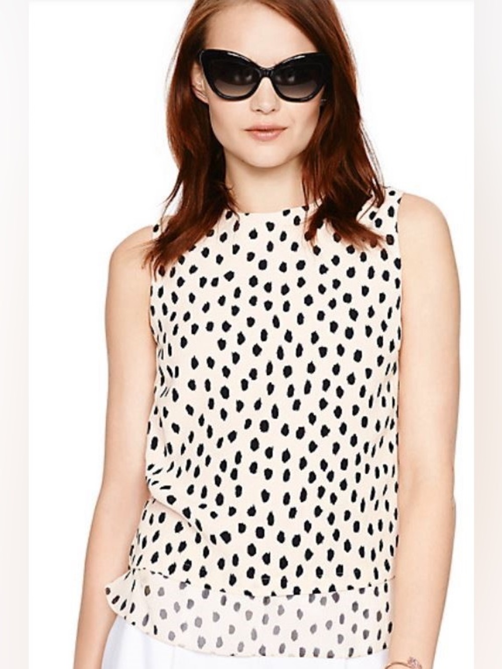 Kate Spade Leopard Dot Sleeveless Layer Tank Top